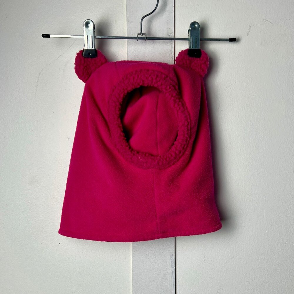 Pink Fleece Hood with Bear Ears Snow Balaclava FREE IN BUNDLE